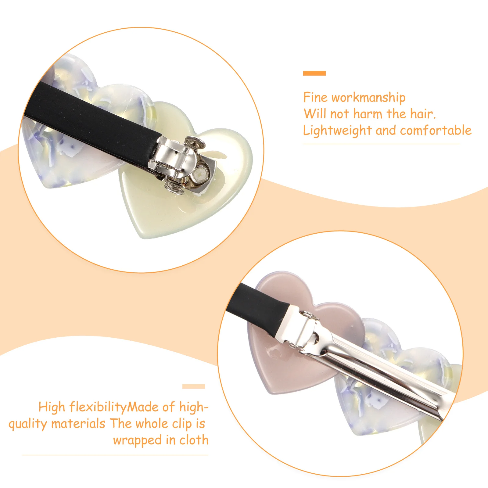 

3pcs Barrette Hair Accessories Barrettes For Women Spring Hairpin Automatic Closure Hair Accessories