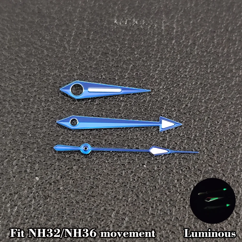 Fit NH32 NH36 ETA 2836 2824 Miyota 8205 8215 movement Watch Hands Green Luminous Watch Hands hollow out Watch Hands
