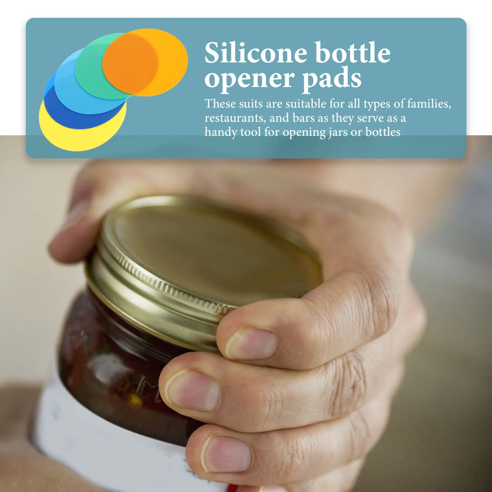 

5Pcs Jar Opener Gripper Pad Silicone Bottle Lid Opener Pads Round Colorful Heat Resistant Anti Skid Multi Use Cup Coaster