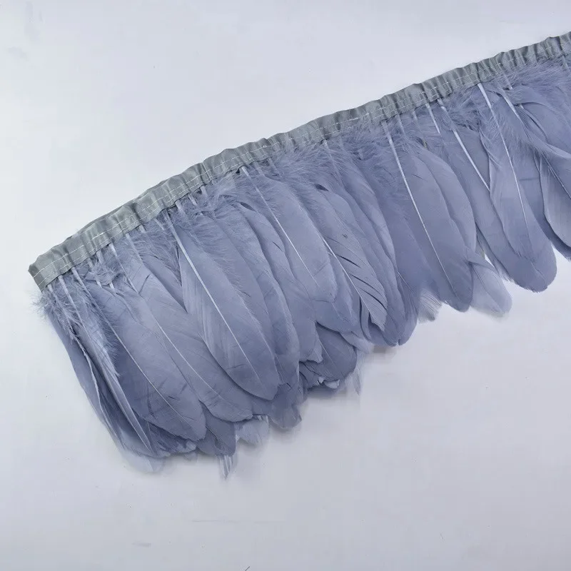 2 Yards Gefärbte Gänsefeder-Borte Kleidung Nähen Feder-Dekoration Federn für Kleidung zur Schmuckherstellung Plumas Federn Borte – Detail 4