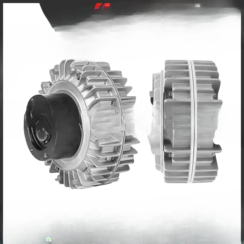 Freio de pó magnético giratório de concha, embreagem de pó magnético com furo de eixo oco