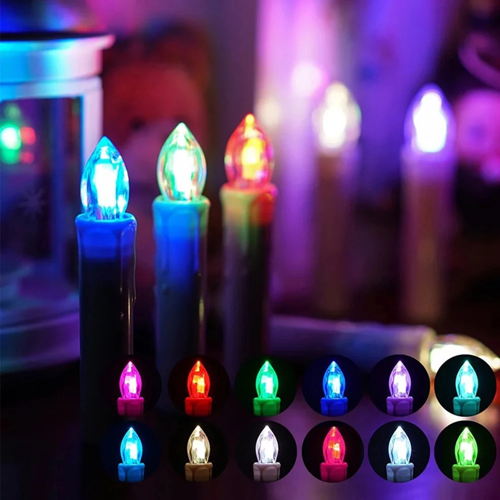 FPOO-LED candele, telecomando temporizzato, illuminazione a colori RGB, candela elettronica impermeabile, candela per la decorazione della casa, san