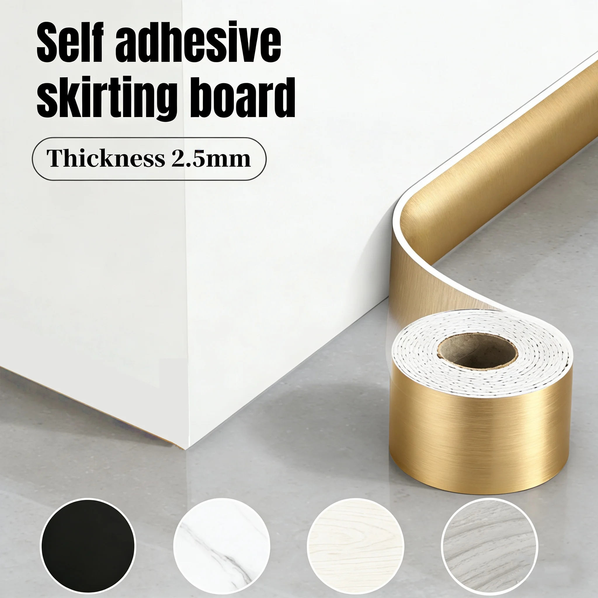 

Metal Pattern Self-adhesive Foam Skirting Board Interior Decoration Waist Line for Smooth Flat Walls Anti-Collision Wall Sticker