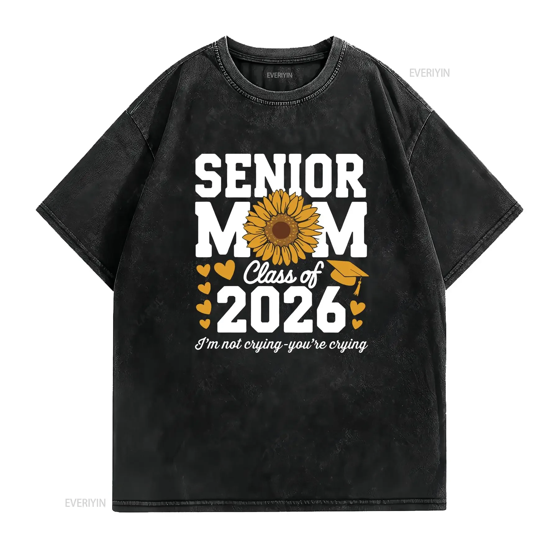 Senior Mom 2026 T Shirt Class Of Graduation Graduate s vintage Washed Breathable Versatile Stylish Unisex Casual Comfortable