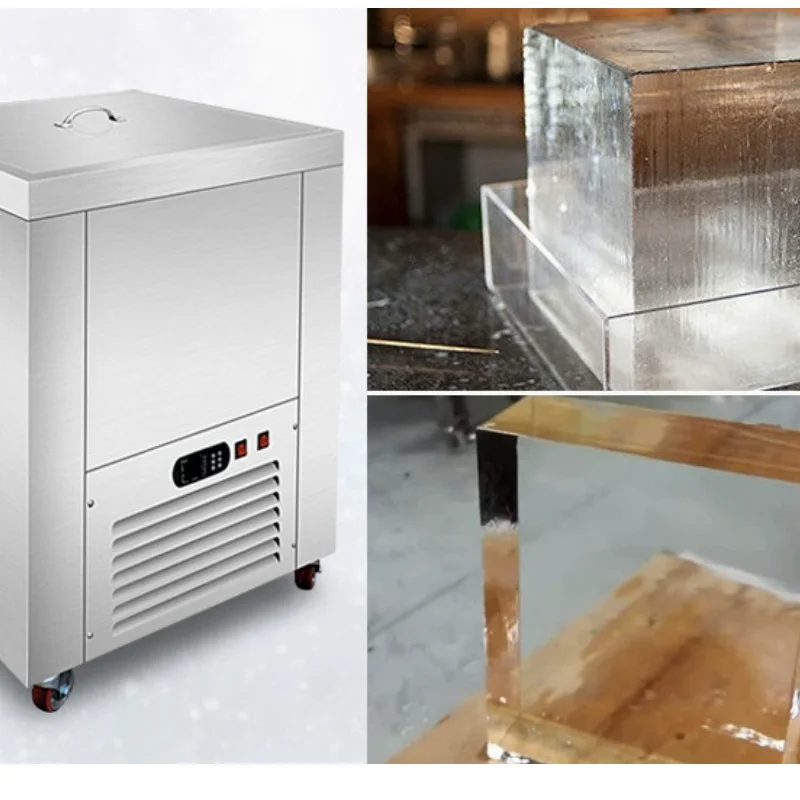 1 Molds 30Kg Commercial High Productivity New Automatic Transparent Ice Cubes Maker Big Ice BlockFreezer Machine  Water