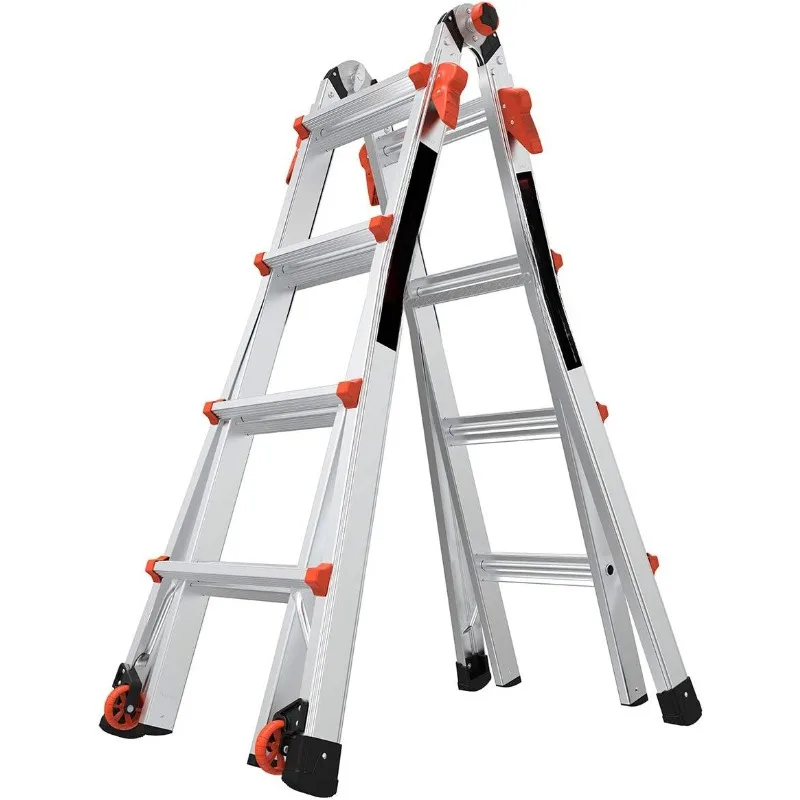 home.Velocity with Wheels, M17, 17 Ft, Multi-Position Ladder, Aluminum, Type 1A, 300 lbs Weight Rating, (15417-001)