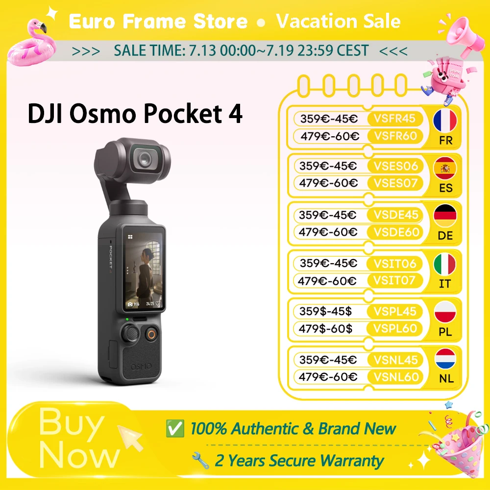 Local+ DJI Osmo Pocket 4 Cámara Gimbal de Bolsillo con CMOS de 1″, Rango Dinámico de 14 Stops, D-Log de 10 bits, Nuevo… — oferta en AliExpress