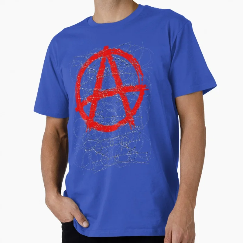 BARBWIRE HATE Funny Anarchy Gift t shirt Anarchism Graphic Clothes 100% cotton Anarchist print Tee All size Tops S-6XL