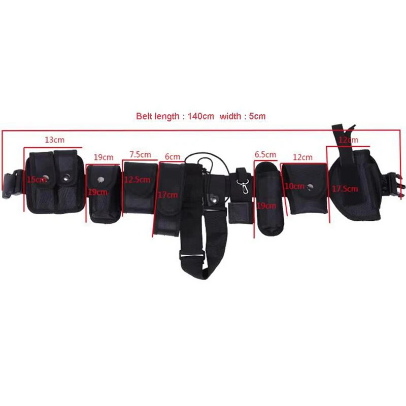 Tactical Gun Holster Flashlight Pouch Sets 10In1 Multifunctional Utility Kit Belt Police Duty Belt Security Duty Belts