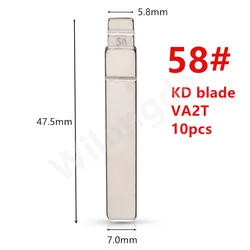 10pcs keydiy KD xhorse VVDI JMD blade 58# VA2T Metal Uncut Blank Flip Remote Key Blade For Peugeot for Citroen