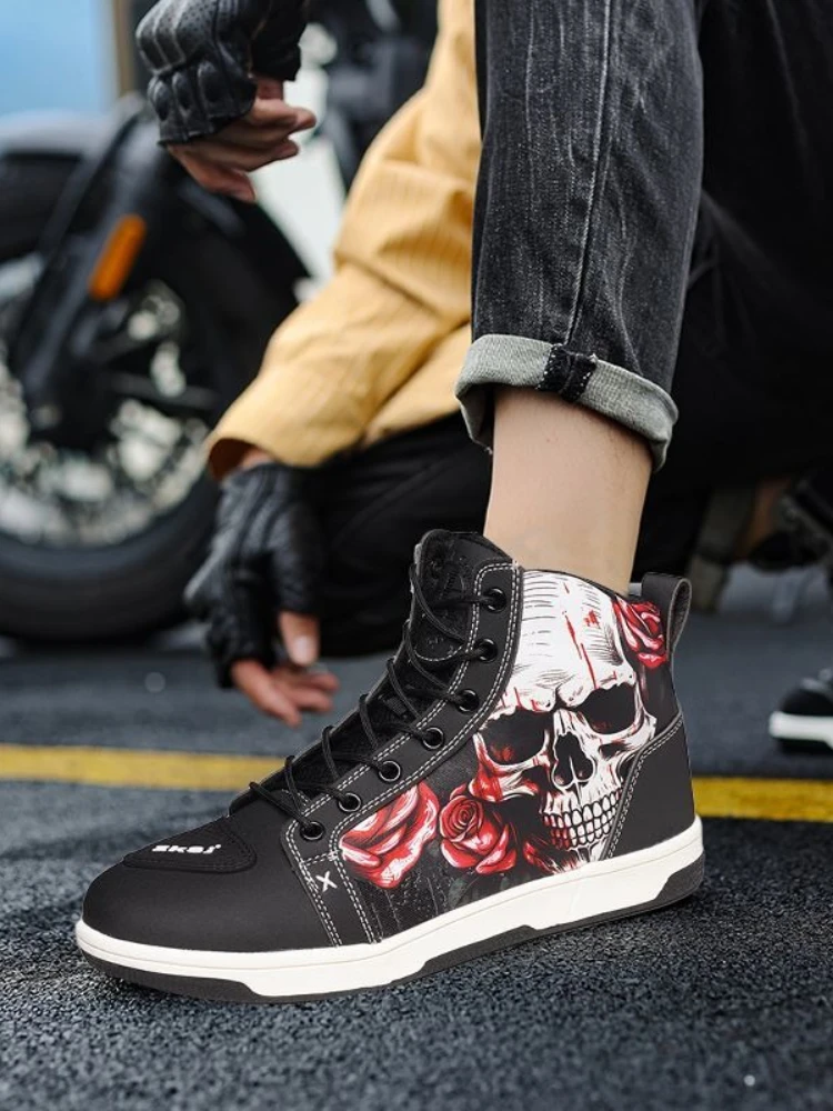 AliExpress NONE HOT Moto Shoes Men Riding Boots Casual Flat Shoes Anti-collision Toe Heel Protection Outdoor Cycling Motobike Sports Sneakers