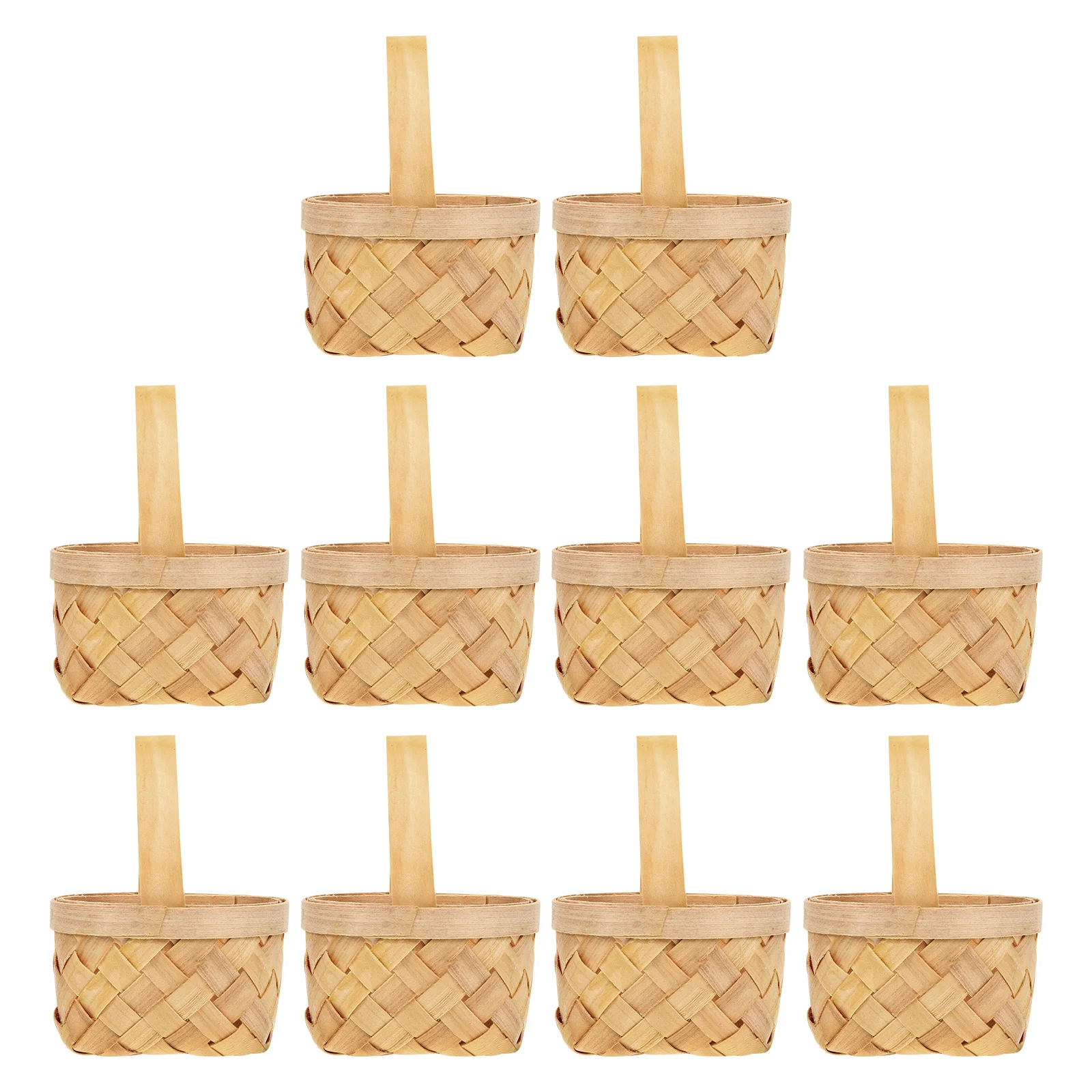 

10Pcs Wooden Woven Baskets Small Elegant Gift Baskets for Bridal Shower Anniversary Party Favors Decoration