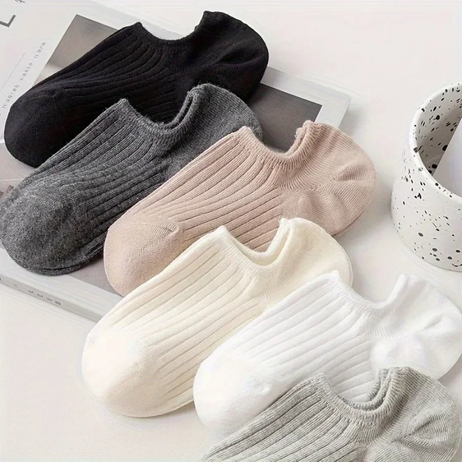 

12 Piece Mixed Color Invisible Solid Color Boat Socks, Comfortable, Non Slip, Low Cut, Suitable for Couples and Beach Wear
