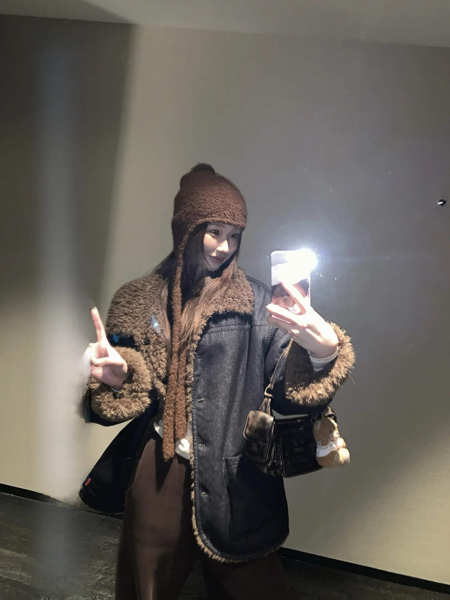 

Heygirl Bla Винтаж Sle Двусторонняя одежда Джинсовая куртка из искусственного меха Женский зимний повседневный свободный топ Женское пальто