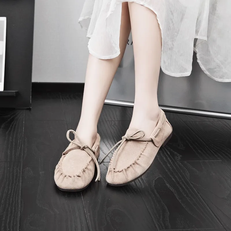 AIYUQI Damen-Loafer im britischen Stil 2026 – Neue Beanie-Schuhe aus echtem Leder für Damen, flache, rutschfeste Vintage-Slipper für Frauen – Detail 11