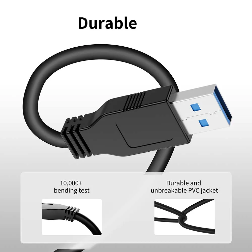 USB 3.0 cable Short USB 3.0 Male to Male cable extension cord USB 3.0 AM to AM cable for cooling fan,Pad, Camera, DVD Player,