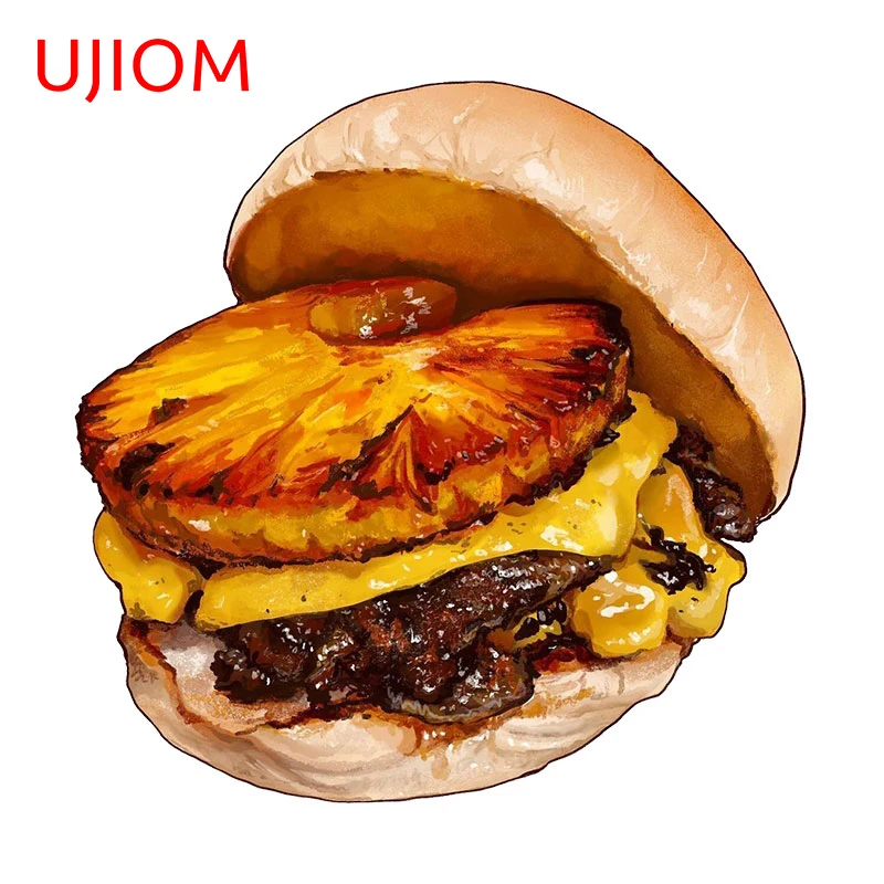 UJIOM 13cm X 12.6cm Cartoon Burger Coke Logo Wall Stickers Foods Personality Baby Nursery Room Decal Kitchen Cupboard Decoration