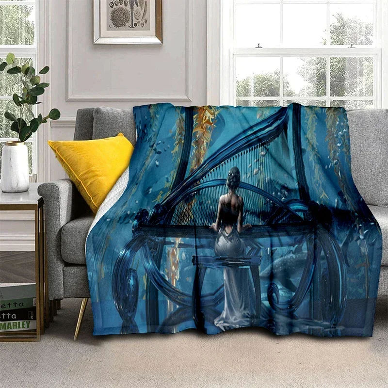 

Sofa Bed Yoga Tin Beds Portable Blankets for Travel Ghostblade Printed Super Soft Blanket