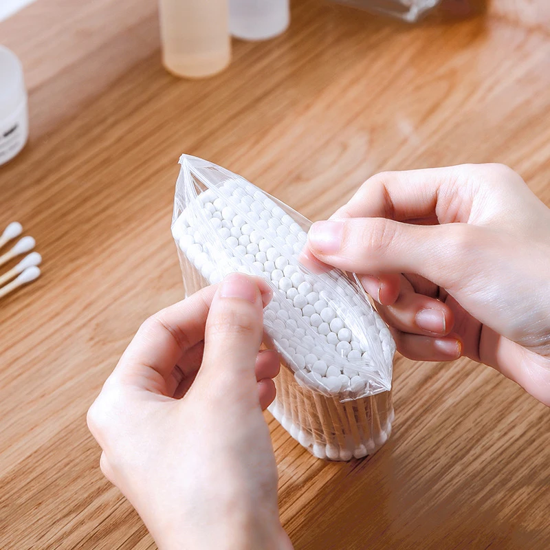 100pcs Disposable Double-ended Cotton Swabs for Ear Cleaning and Makeup Removal