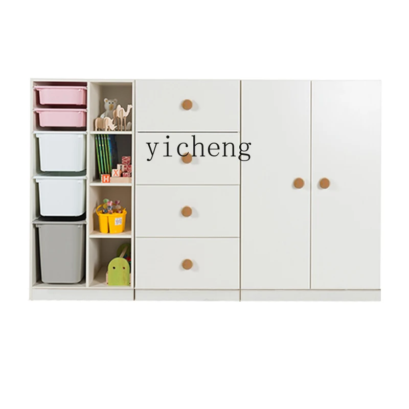Solid Wood Children's Bookcase Shelf Multi-Layer Household Floor Bookcase Simple Storage Cabinet
