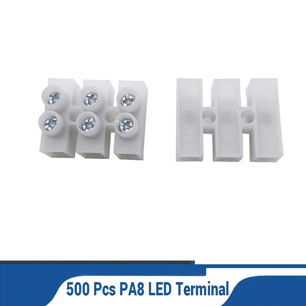 500 Pcs PA8 Three-Position terminal PA8 terminal block PP Plastic Termina Led Terminal Block Cable Terminal For 5A-10A Cable