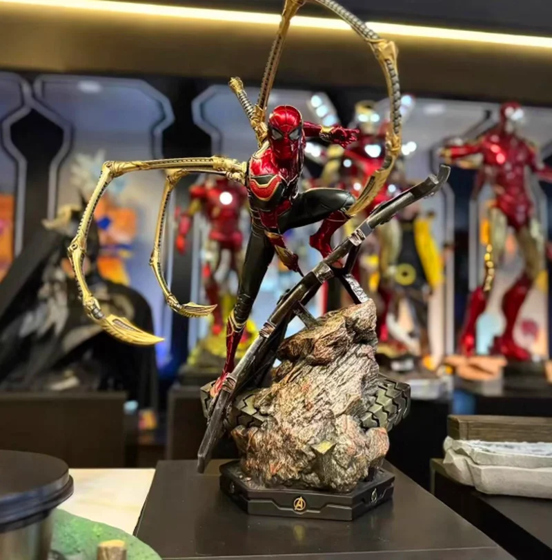 

New Product In Stock Spider Man Figurine Avengers: Endgame Marvel Peripheral Steel Battle Suit Model Ornament Birthday Gift