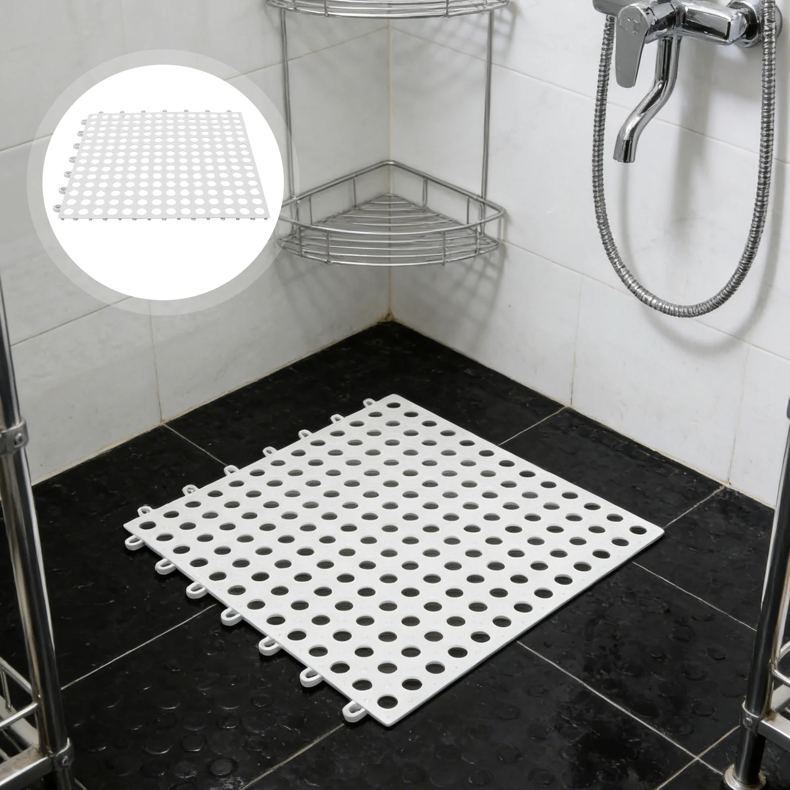 

4Pcs Waterproof Bathroom Floor Mats Interlocking Non Slip Shower Grip Mats Fast Dry Sauna Mat Protective Mat for Seniors