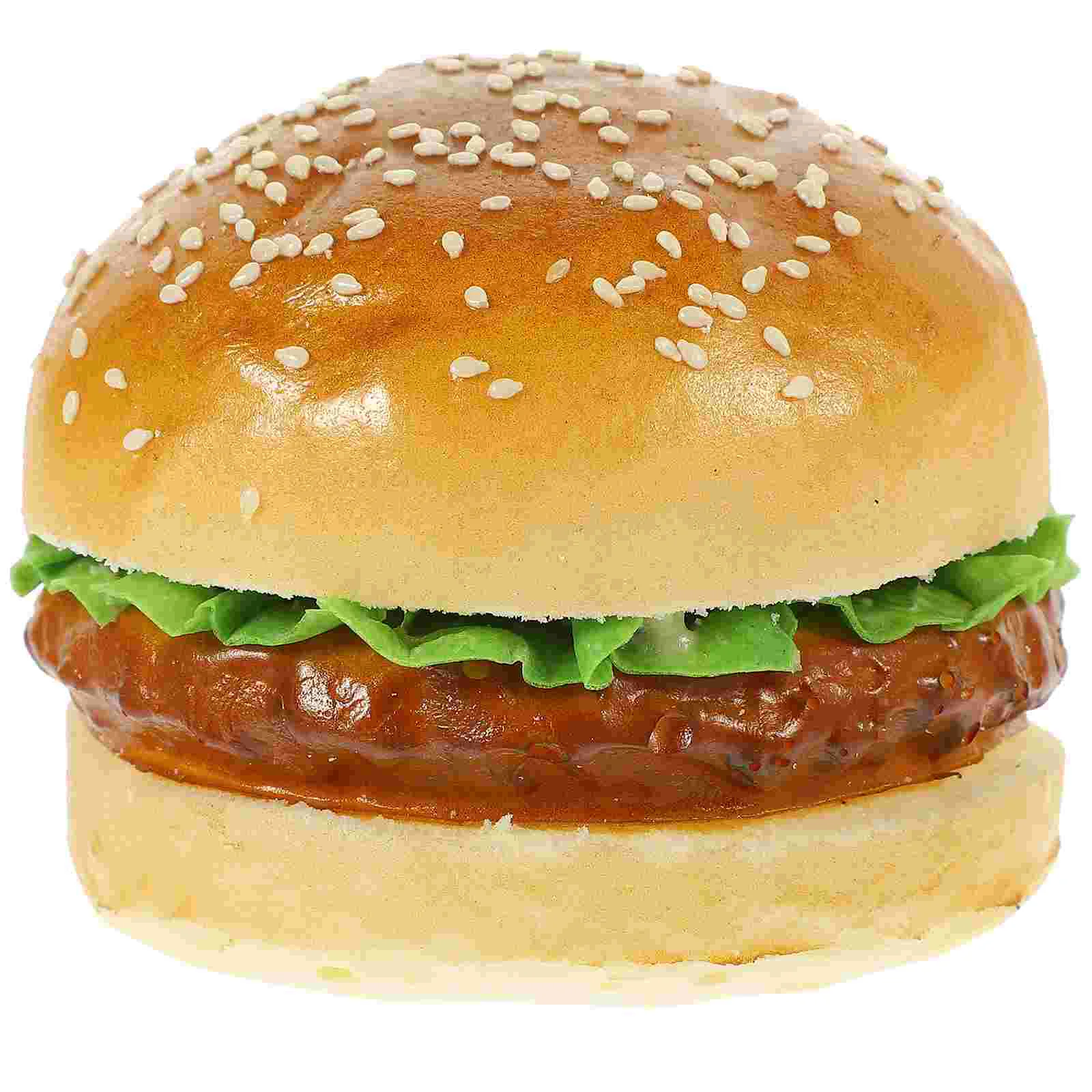 Simulated Hamburger Model Fake Desktop Ornament Artificial Prop Cake Burgers Food Pu Scene Layout Decor