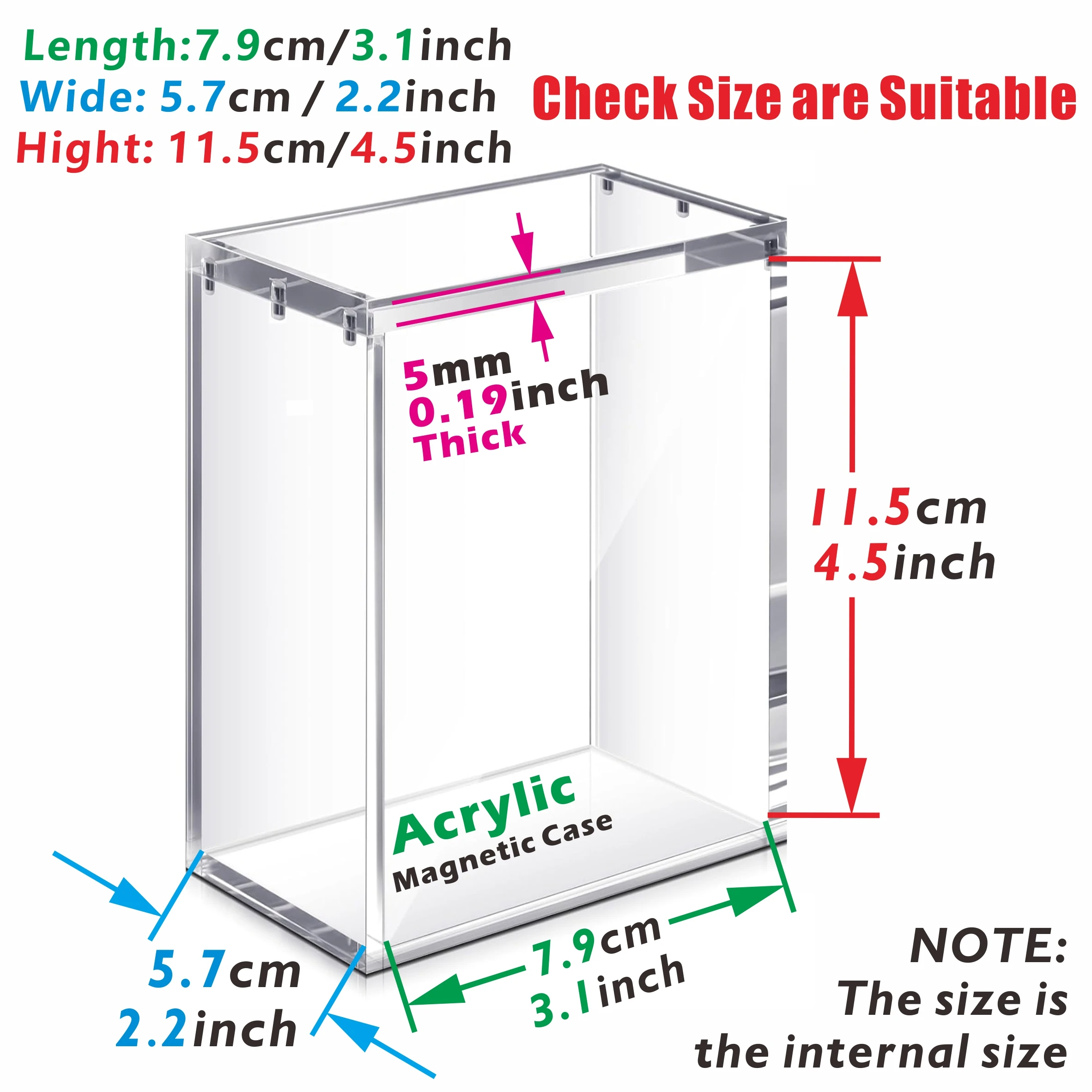 حافظة مغناطيسية من الأكريليك لحزمة معززة / بناء ومعركة مع غطاء مغناطيسي، مقاوم للرطوبة، تخزين وعرض قوي
