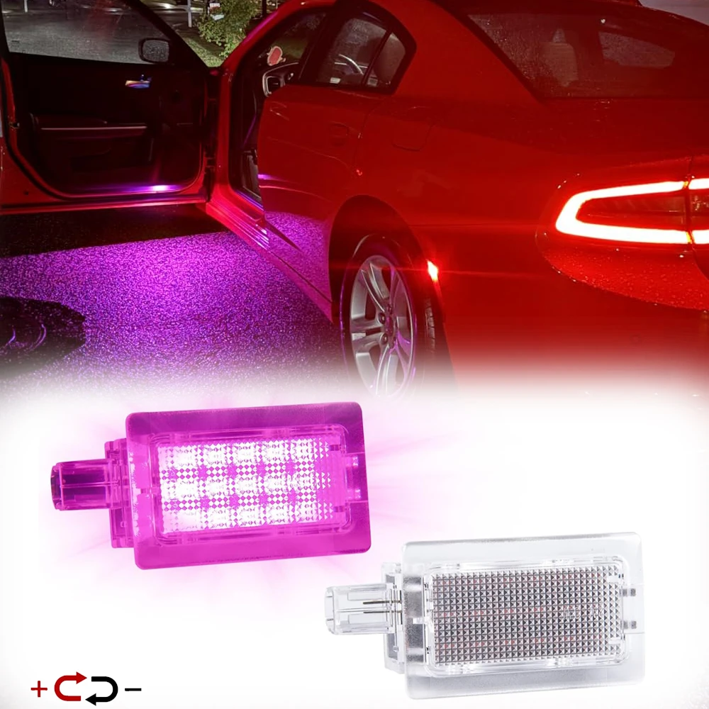 2Pcs LED Side Door Panel Courtesy Welcome Warning Light for Chrysler 300 200 Sebring Dodge Stratus Magnum Dart Avenger Charger