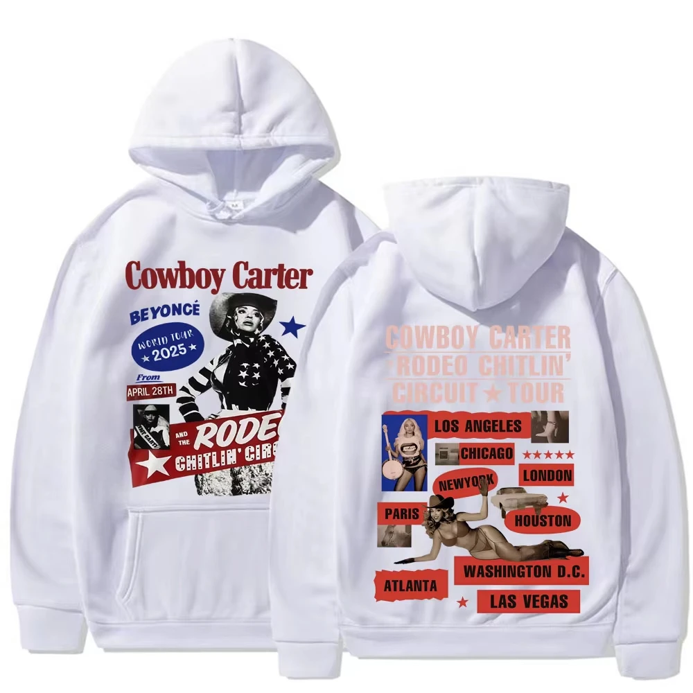 بيونسيه كاوبوي كارتر روديو شتلين جولة الدائرة 2025 البلوفرات هوديس الرجال النساء الموضة الجمالية هوديس بلوزات غير رسمية #2