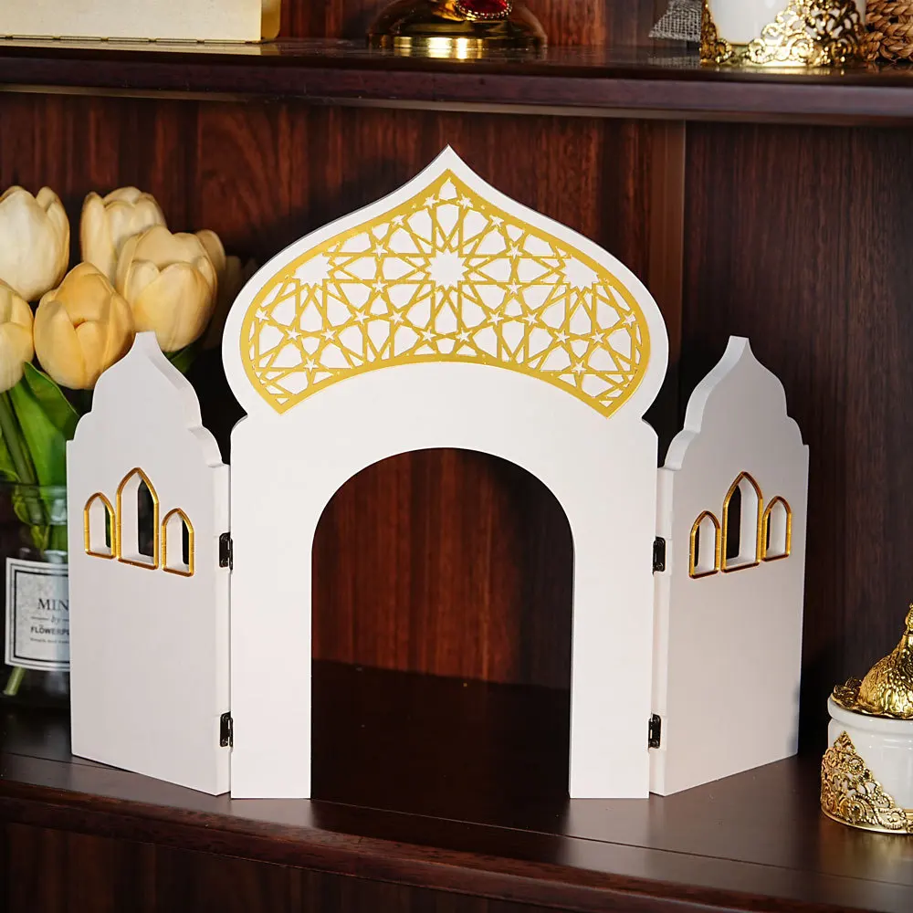 Acrylic Aqsa Mosque - Hajj Arch Ornament Luxury Islamic Desktop Decor for Muslim Oriental Festival Calendar Home Decoration