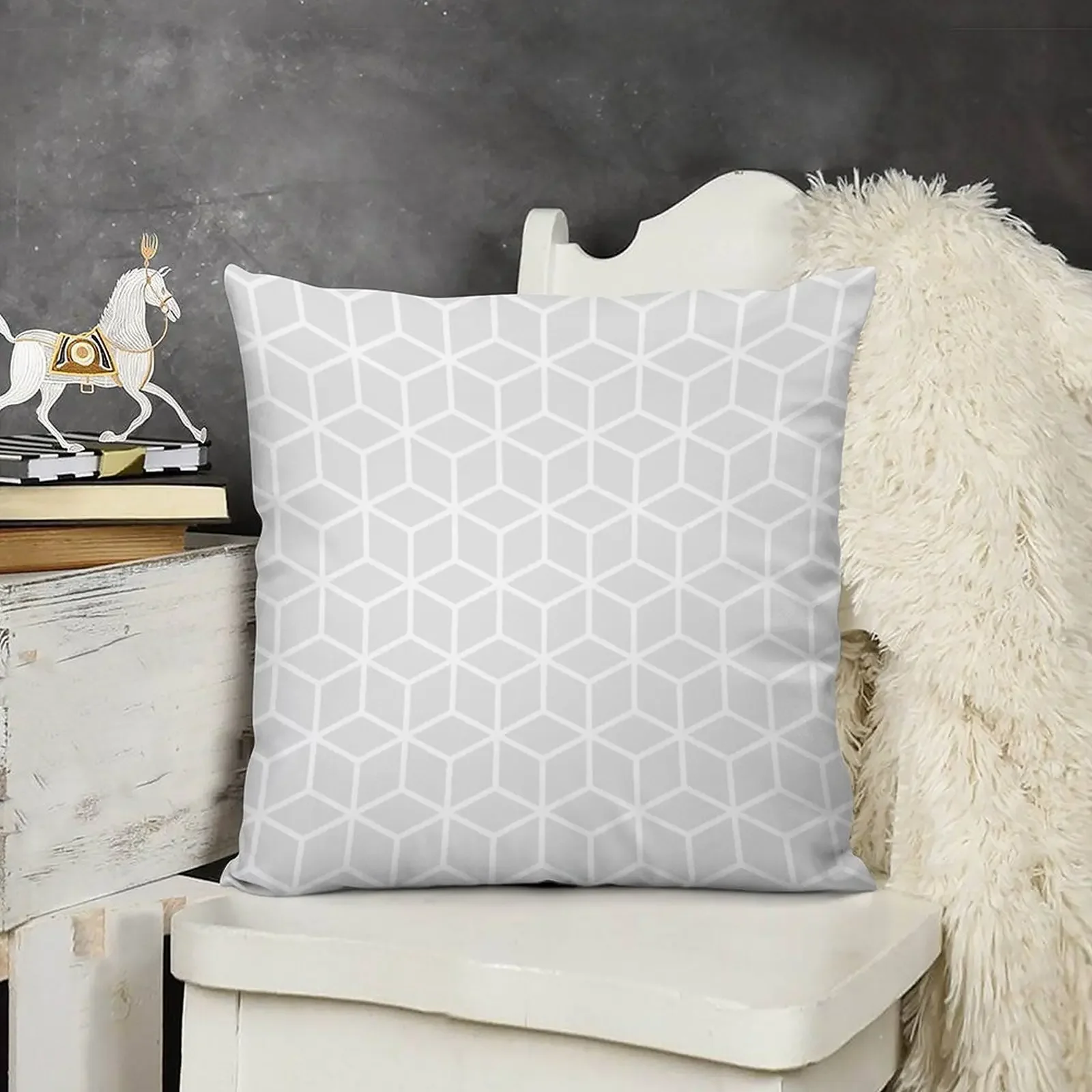 

Grey cubes pattern Throw Pillow pillow cover christmas Decorative pillow case Cushion Covers For Living Room