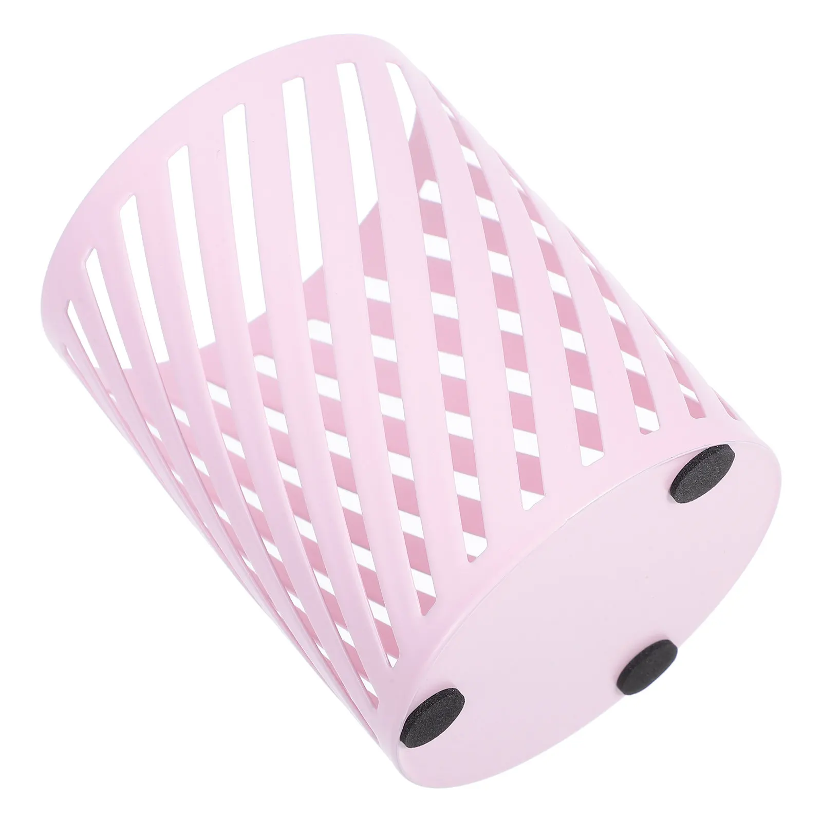 Round Metal Pen Holder Iron Art Diagonal Stripe Pencil Organizer Desk Storage Stand Modern Office Supplies Home Desktop