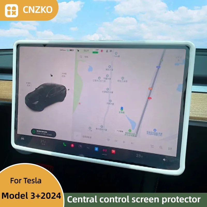 Per Tesla Model 3 Highland 2024 protezione dello schermo di controllo centrale cornice in Silicone Display Edge cornice protettiva dedicata modello Y