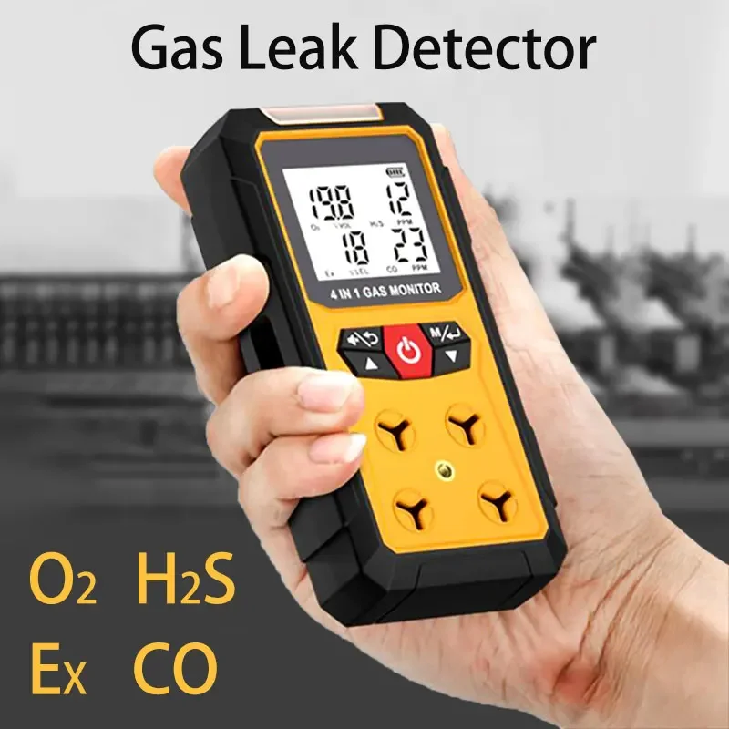 

Gas Detector 4-in-1 Carbon Monoxide Alarm Reliable Home and Workplace Safety Monitor Precise Leak Detection Air Quality Monitor