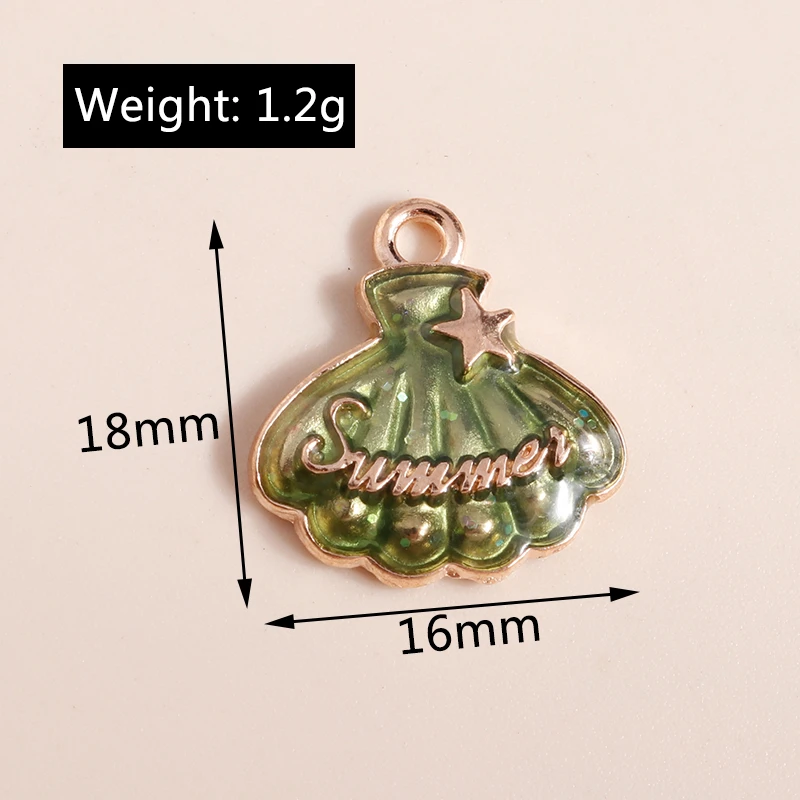 10 Stück Niedliche Meereslebewesen-Anhänger aus Emaille, Seestern- und Muschel-Anhänger für Schmuckherstellung, Halsketten, Ohrringe, DIY-Bastelzubehör – Detail 13