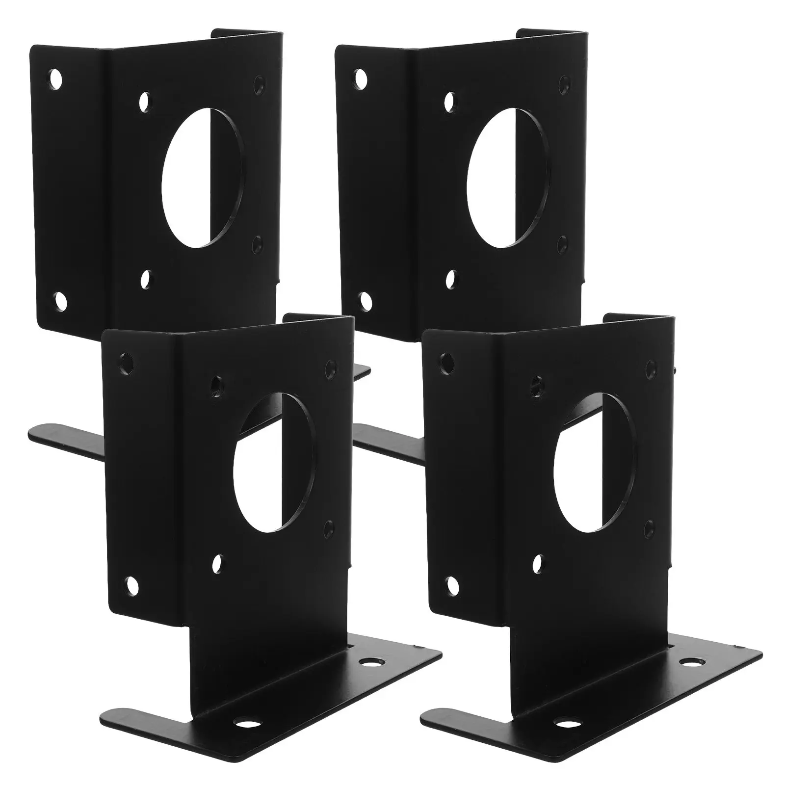 4Pcs Heavy Duty Weather Resistant Deck Post Support Base for Pergola Pavilion Railing Wood Metal Posts 4x4 Black Stable Anchor