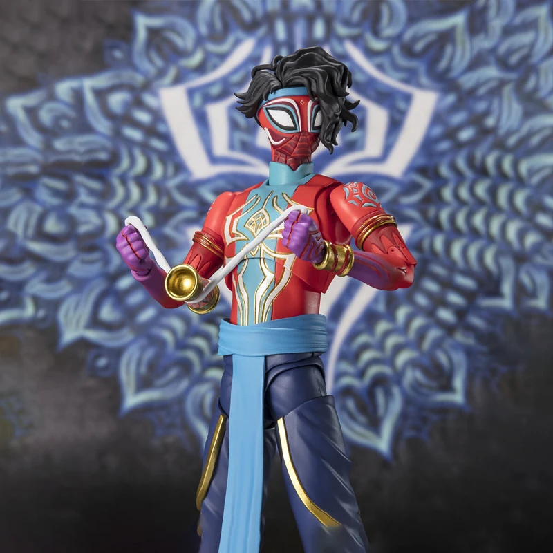 Bandai Original Genuine Figure Spider-Man：Across the Spider-Verse Model Kit SHF Spider Man India Collectible Model Decoration