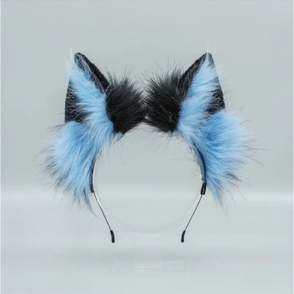 Cute Lolita Cat Ears Headband JK Hair Hoop Wolf Dog Hair Band Plush Animals Furry Cosplay Headwear Makeup
