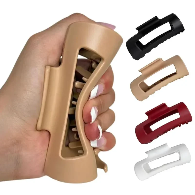 مشبك شعر سمك القرش من السيليكون الناعم الكبير - تصميم مريح مرن ومضاد للانزلاق ولا يسبب ضررًا، مشابك للجنسين للشعر السميك أو الناعم