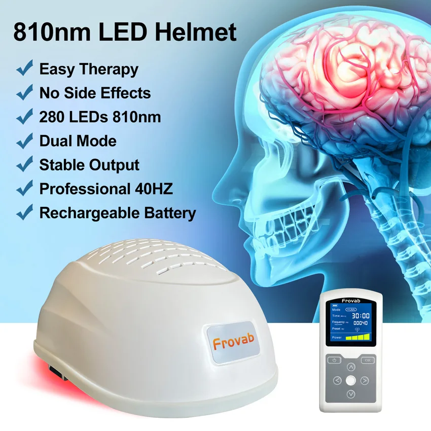 

Brain Stimulation 810nm Infrared LED Light Therapy Autism Anxiety Depression Improve Photobiomodulation Helmet Home Care