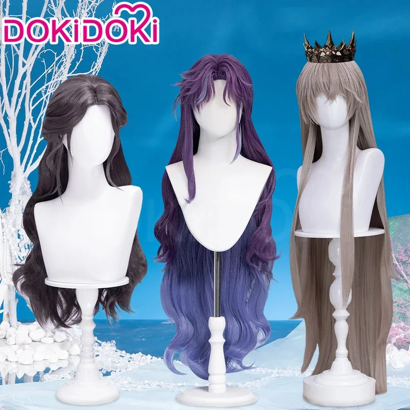 LQXavier Rafayel MC شعر مستعار لعبة الحب والمساحة العميقة DokiDoki Xavier King الرجال الأرجواني 100 سنتيمتر الشعر الطويل المغمور الكسوف Rafayel Cospla
