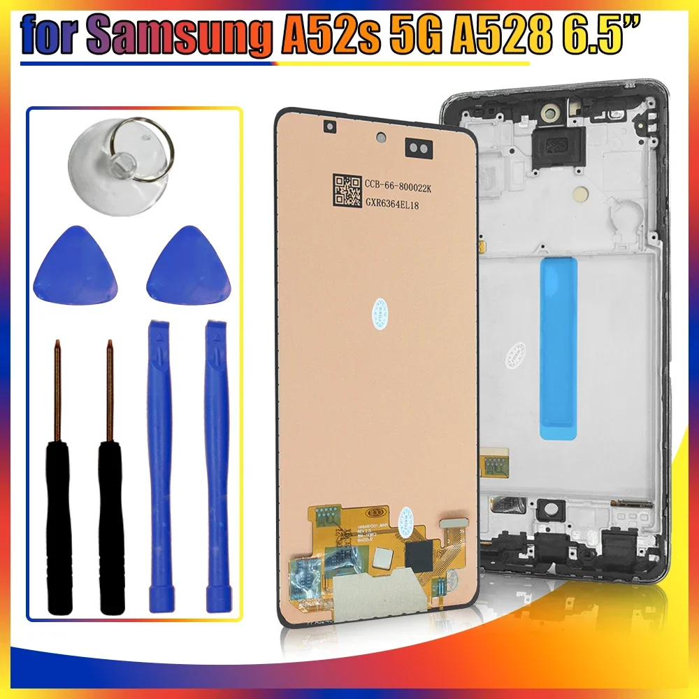 

6.5'' A52s LCD for Samsung Galaxy A52s 5G A528N LCD Display Touch Screen Digital Replacement for Samsung A52s 5G A528N A528B LCD