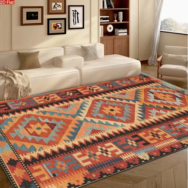 Boho Kilim Geometric Tribal Pattern Rug Ethnic carpet flooring for Living Room Bedroom Home Decor