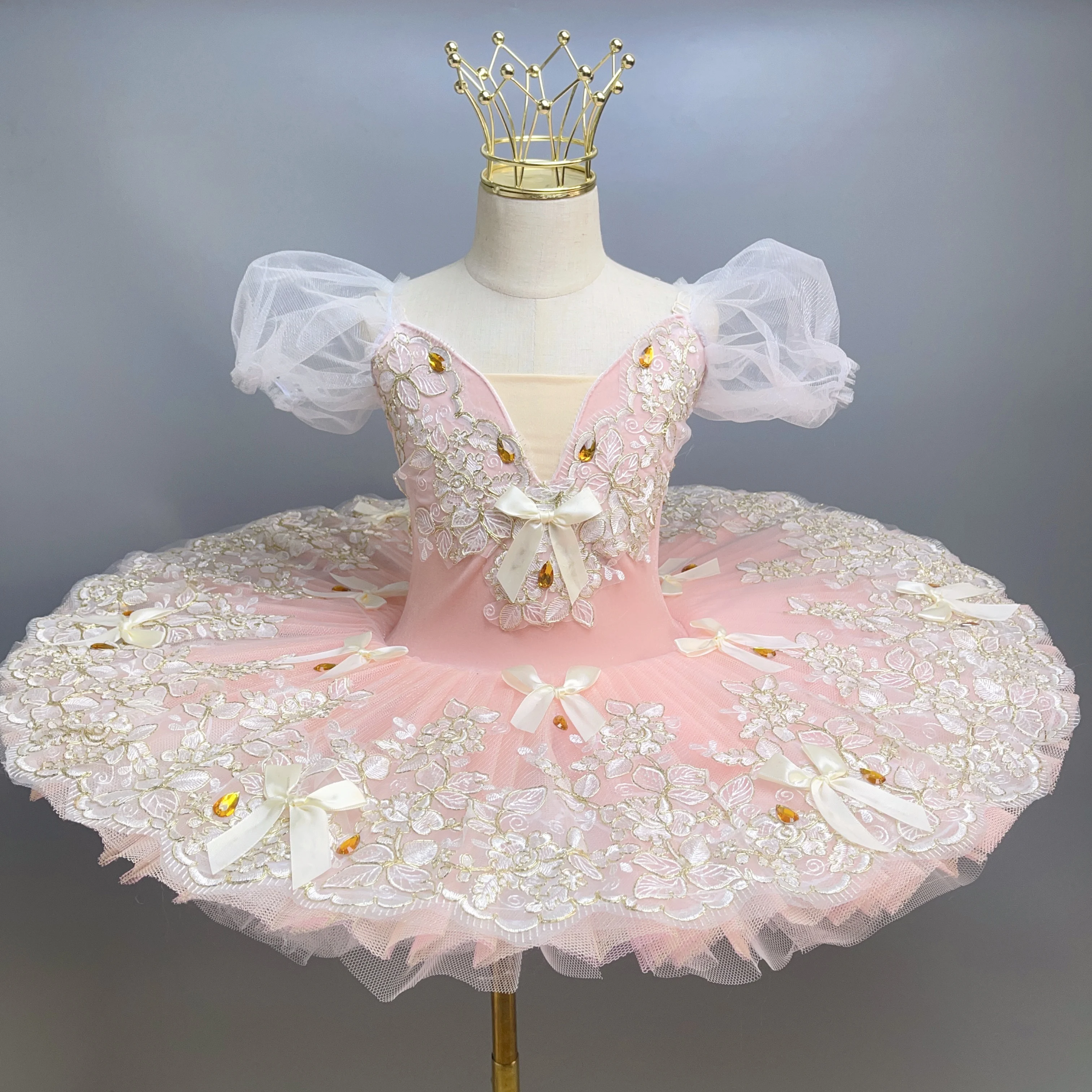 FzLake-Robe Tutu de Ballet Professionnelle pour Fille, Costume de brevde Ballet pour Enfant, Tenue de Princesse