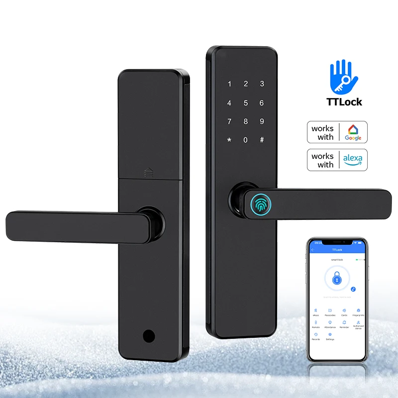 TTLock Fingerprint Smart Door Lock Safe Digital Electronic Lock With Bluetooth APP Password RFID Unlock For Home Security