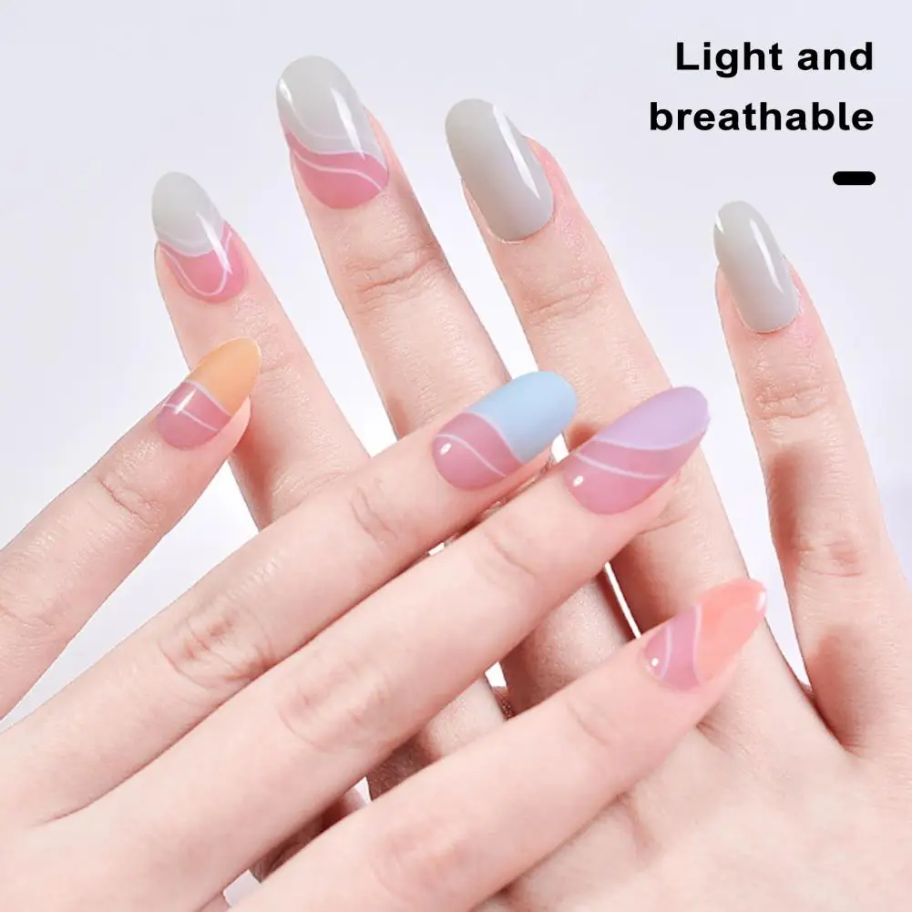 Gel Nagelstickers Moeiteloos Nail Styling 24 Stuks Uv Semi-Uitgeharde Gel Nagelstrips Met Eenvoudige Applicatie Verwijderen Met Nagelvijl Zacht