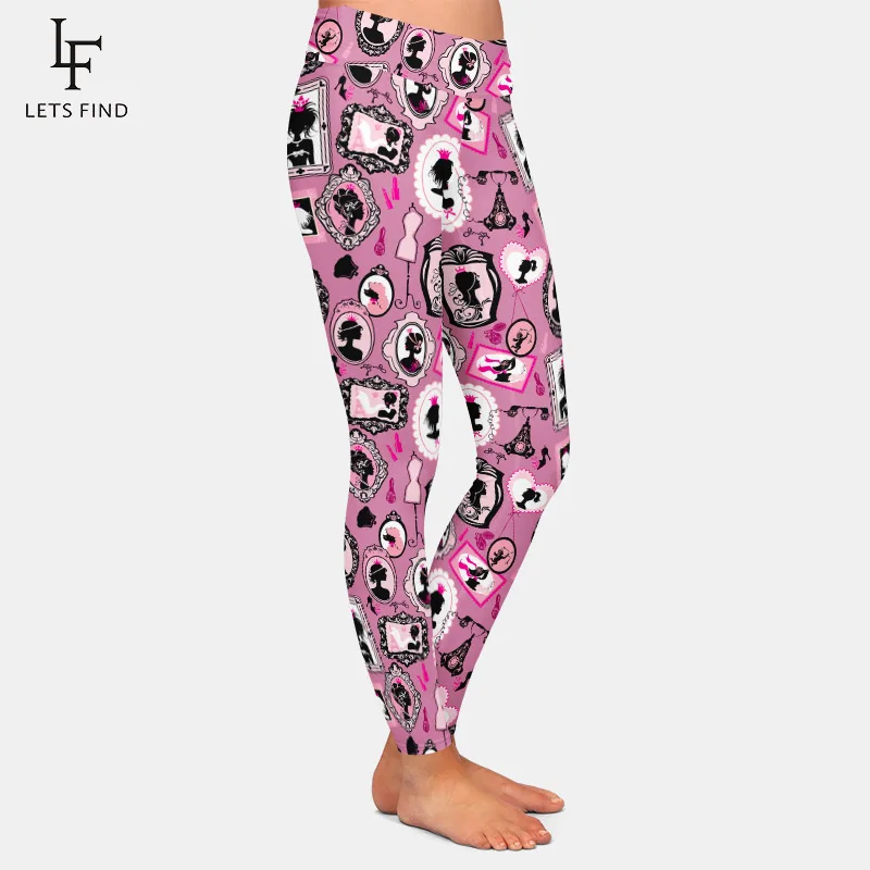 Letsfind 2020 novo super macio leite impressão de seda das mulheres leggings estilo moda alta wiast magro fitness elástica legging completo