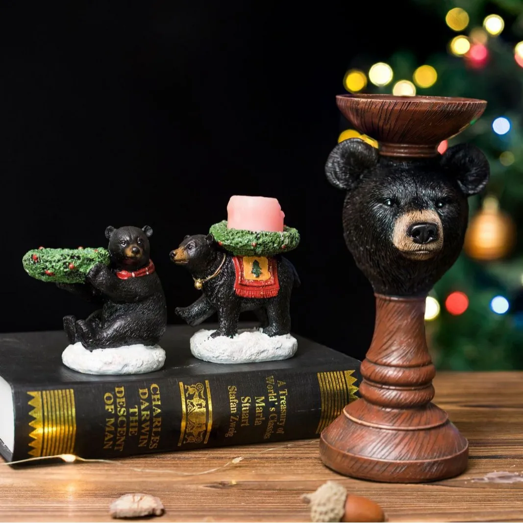 

Handmade Polar Bear Figurine‌ - Realistic Resin Sculpture, Perfect for Fireplace & Shelf